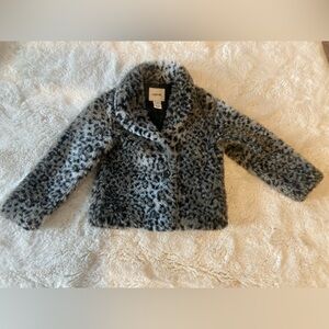 Cherokee Black and White Leopard Faux Fur Jacket Girl’s 6x